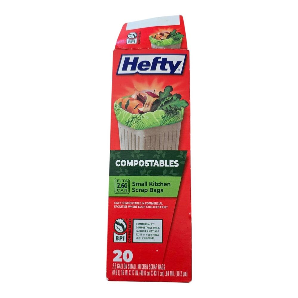 5 Boxes Hefty Compostables Small Kitchen Scrap Bags 100 Count 2.6 Gallon Bags View 5